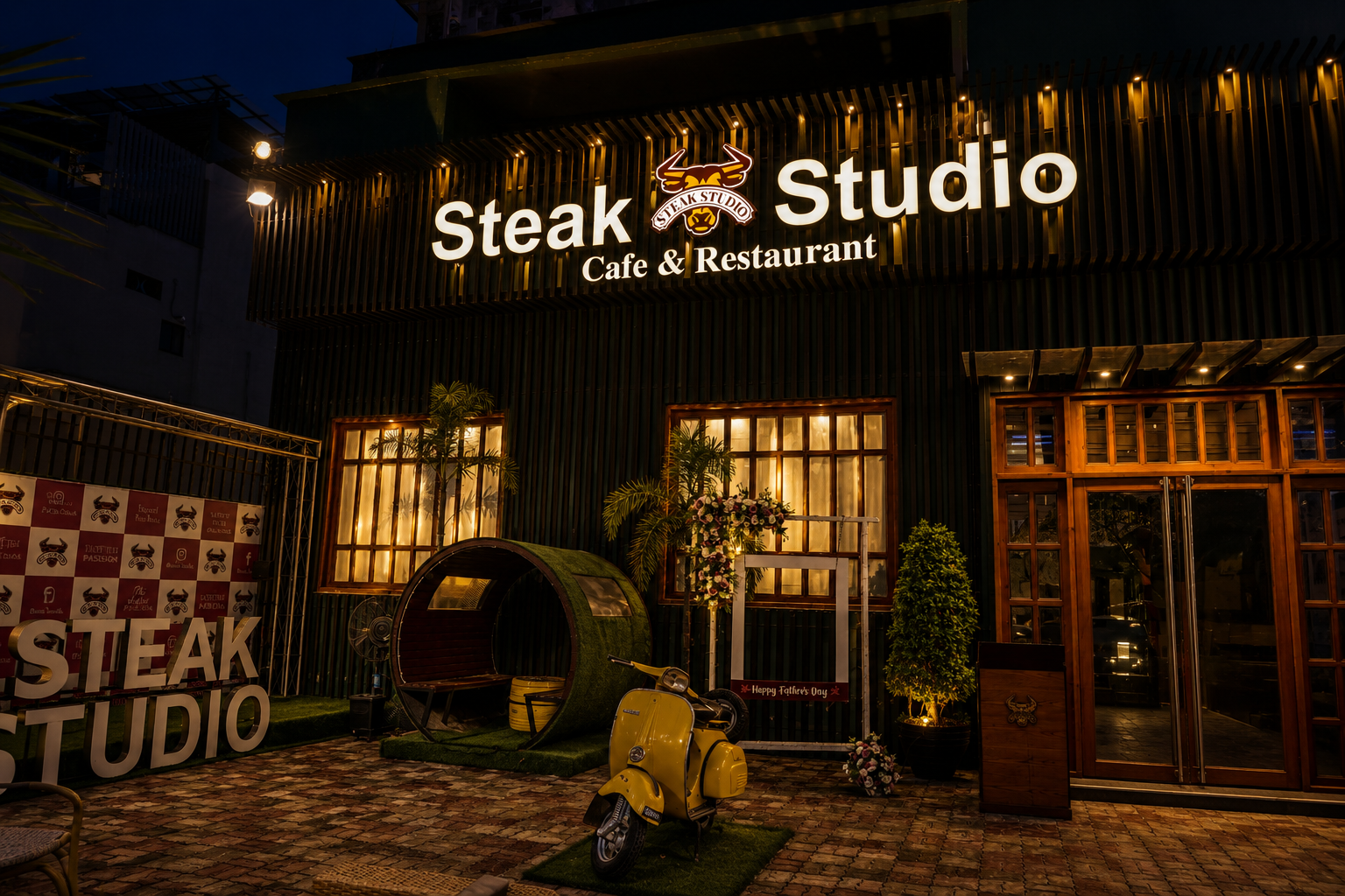 Steak Studio Canal Bank Road branch at night